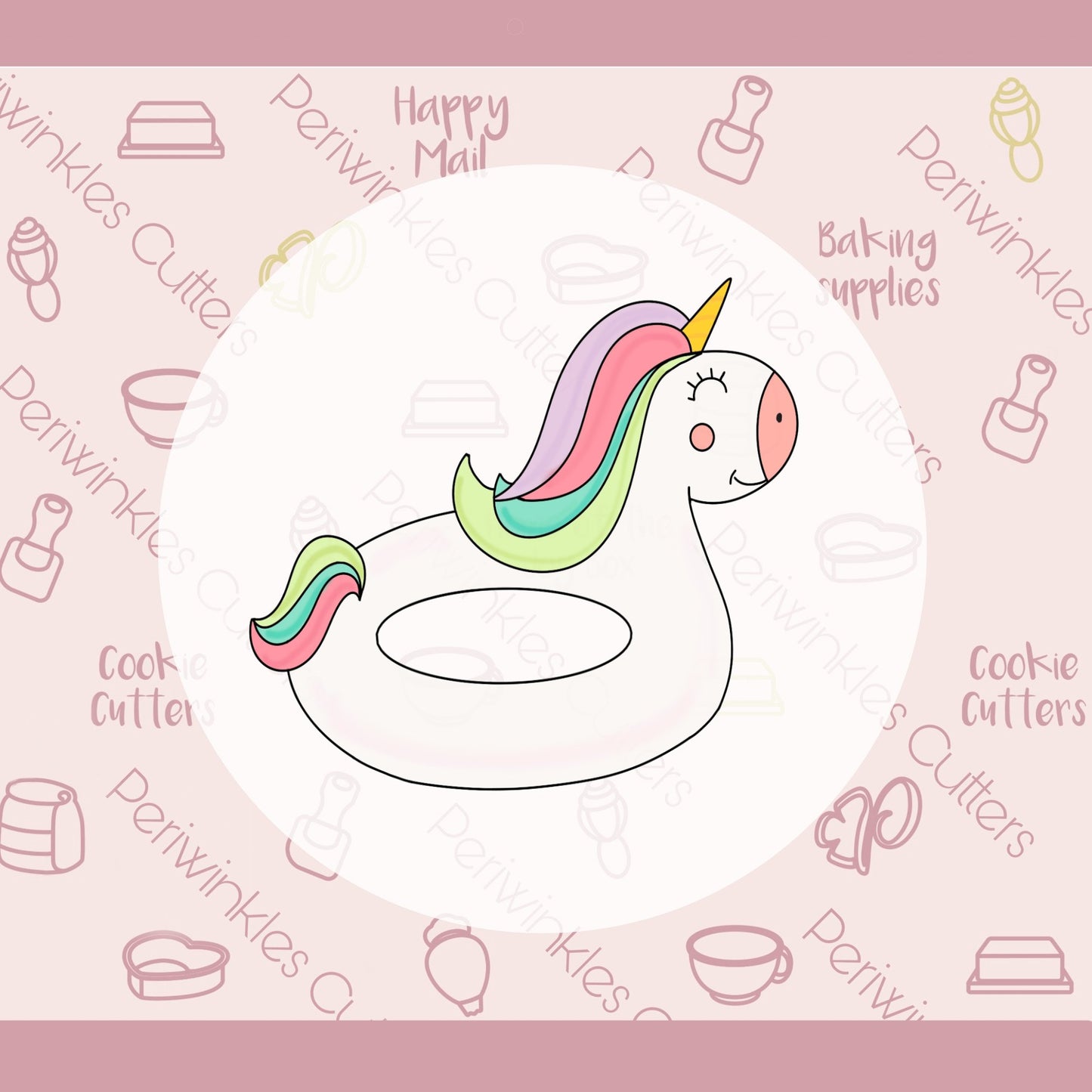 Unicorn Pool Float Cookie Cutter - Periwinkles Cutters