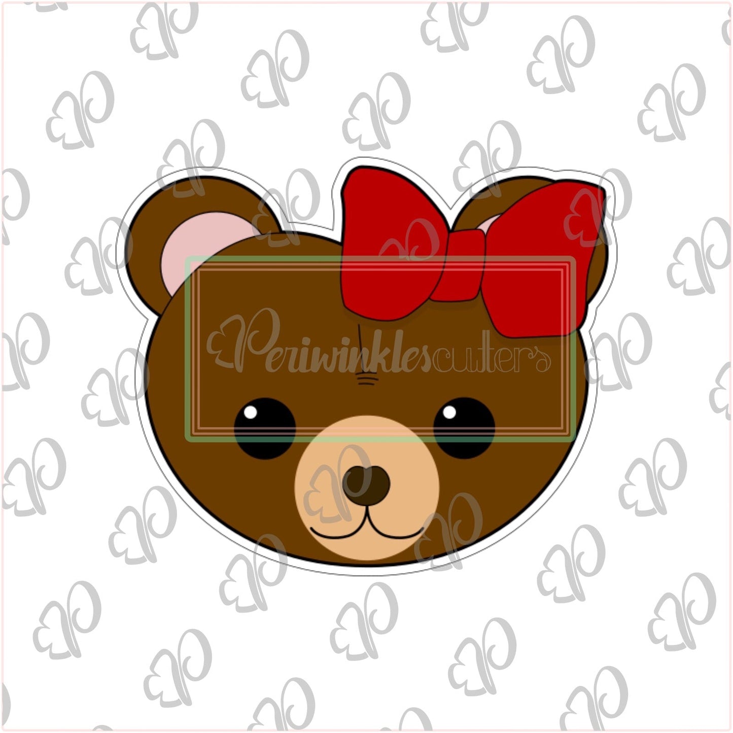 Valentines Bear heads Cookie Cutter - Periwinkles Cutters