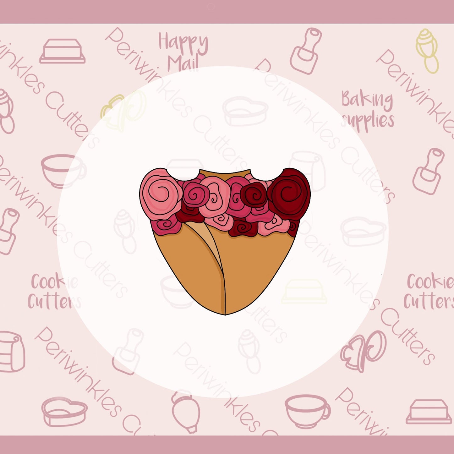 Valentines Bottoms for 2 Pieces Set Cookie Cutter - Periwinkles Cutters