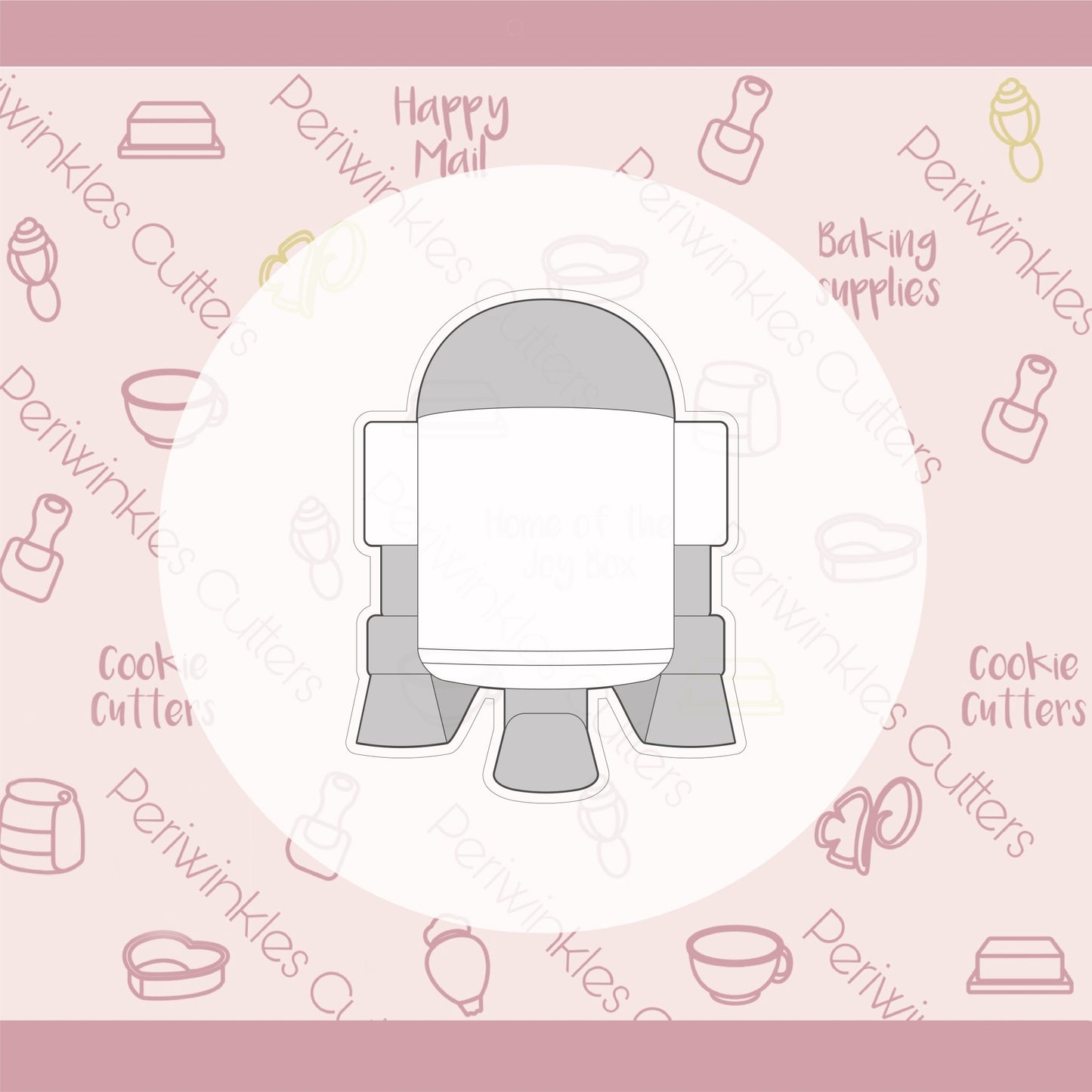 White Droid Full Body Cookie Cutter - Periwinkles Cutters