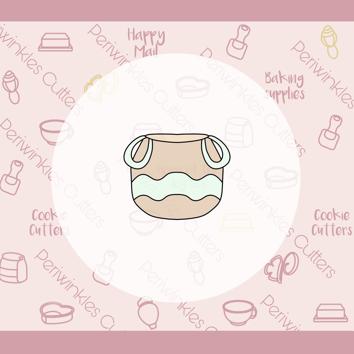 Wicker Basket Cookie Cutter - Periwinkles Cutters