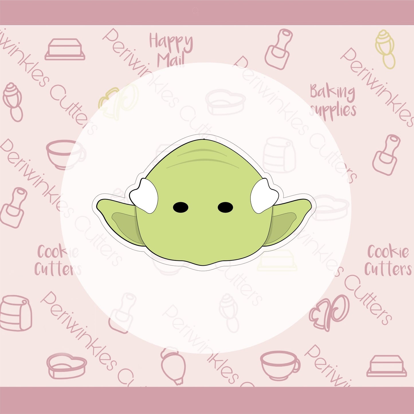 Wise Green Alien Head Cookie Cutter - Periwinkles Cutters