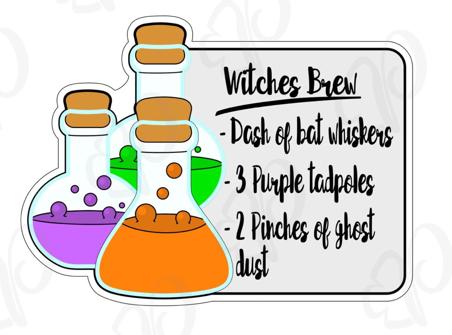 Witches Brew Recipe Plaque Cookie Cutter - Periwinkles Cutters