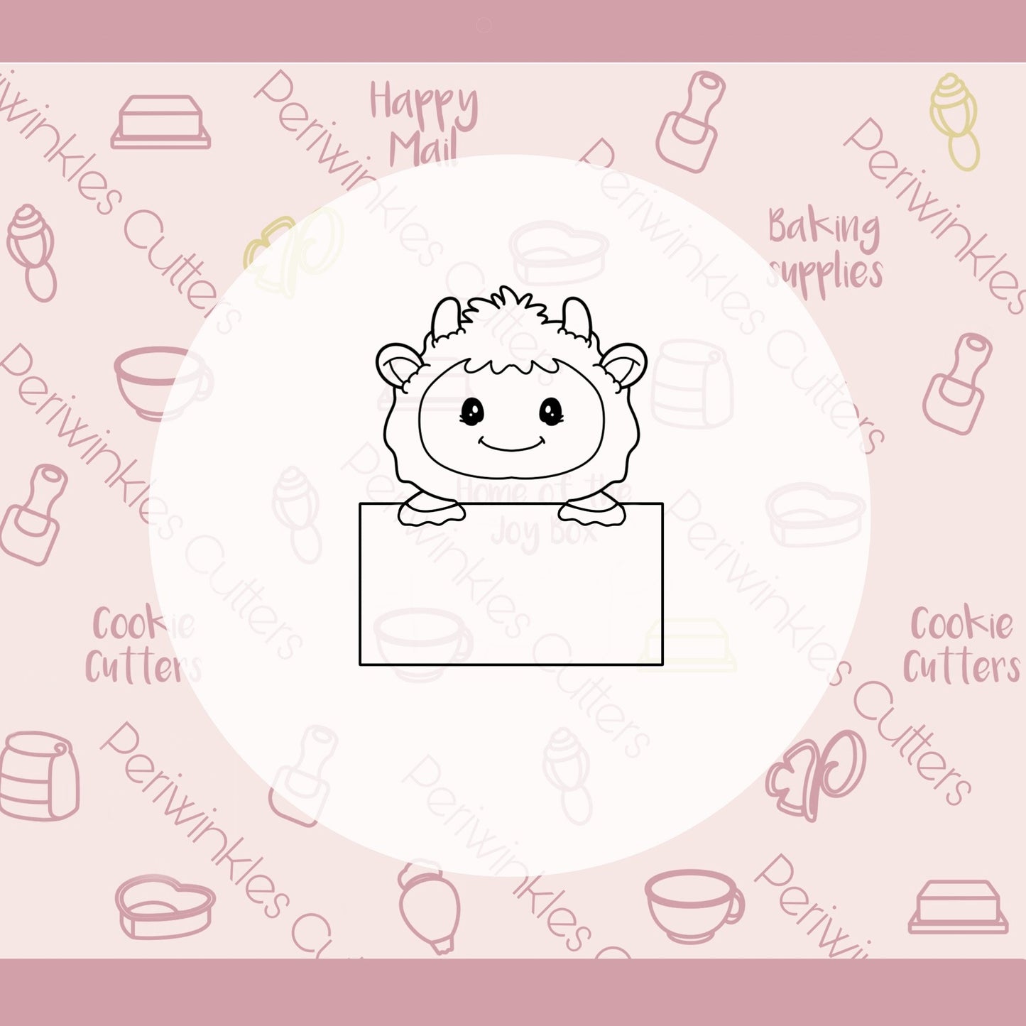 Yeti for Love Plaque Cookie Cutter - Periwinkles Cutters