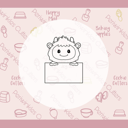 Yeti for Love Plaque Cookie Cutter - Periwinkles Cutters