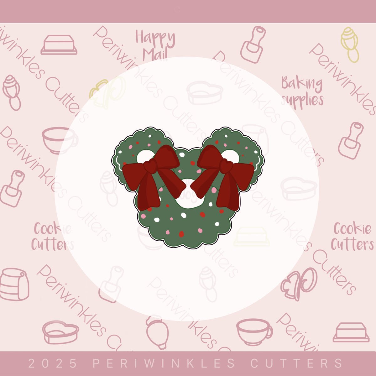 A Very Girly Mouse Christmas Set of 4 Cookie Cutter - Periwinkles Cutters Cookie Cutter