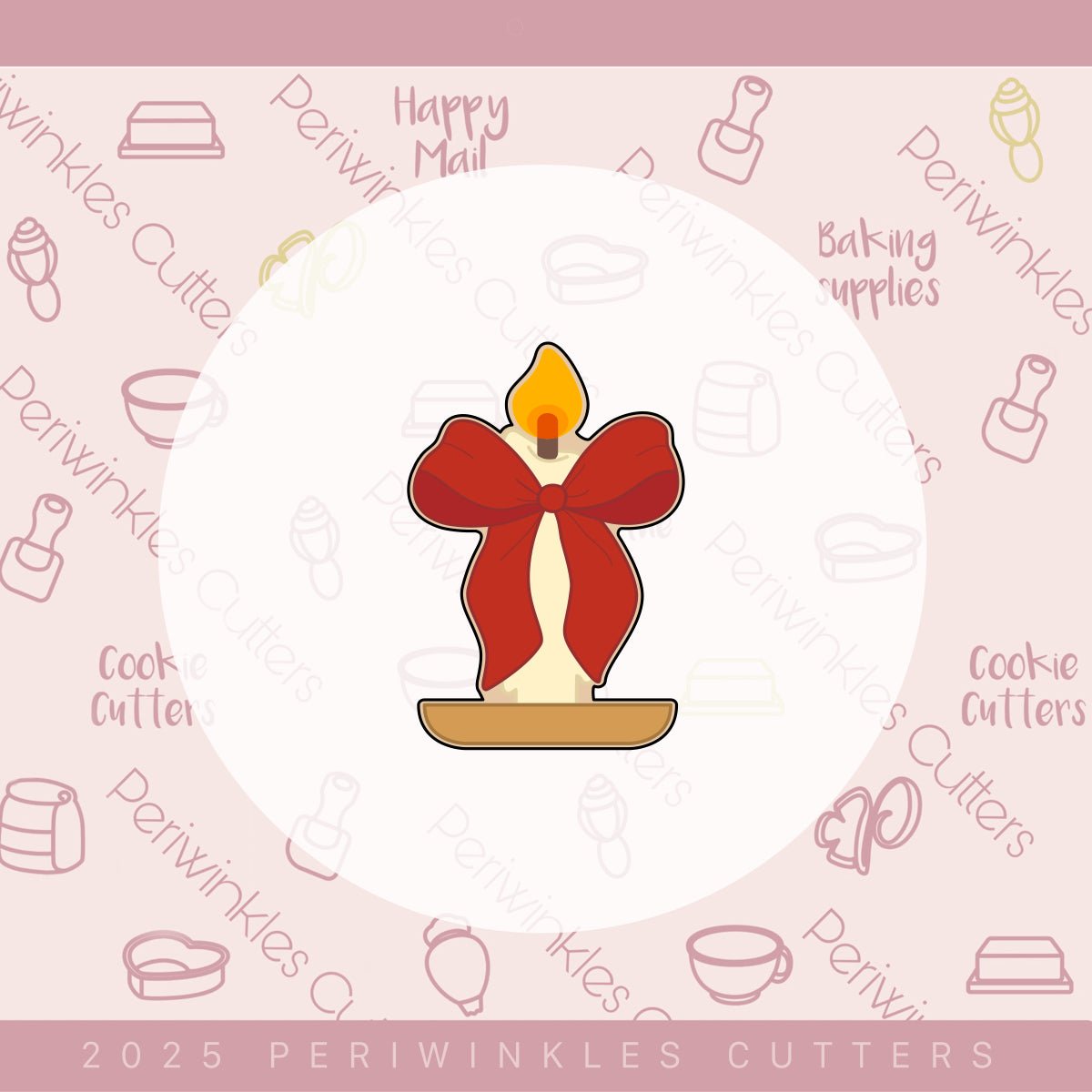 Coquette Candle Cookie Cutter - Periwinkles Cutters Cookie Cutter