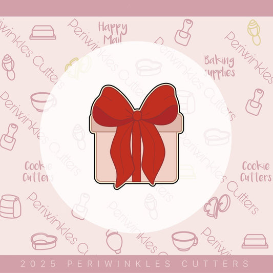 Coquette Gift Box Cookie Cutter - Periwinkles Cutters Cookie Cutter