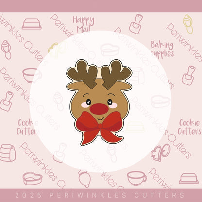 Coquette Reindeer Cookie Cutter - Periwinkles Cutters Cookie Cutter