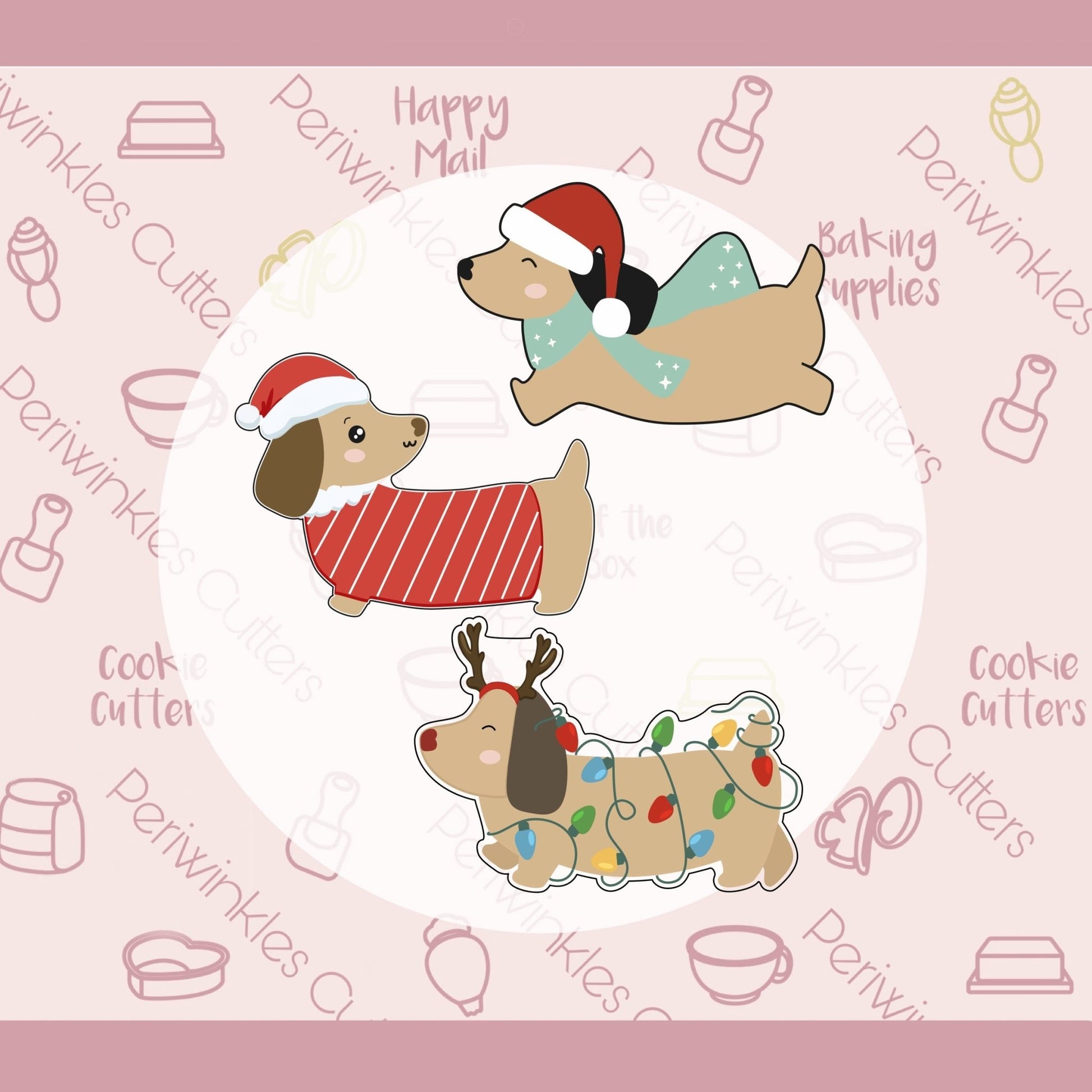 Dachshund Santa Cookie Cutter - Periwinkles Cutters Cookie Cutter