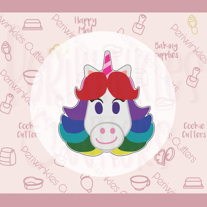 Emotion Rainbow Unicorn Cookie Cutter - Periwinkles Cutters Cookie Cutter