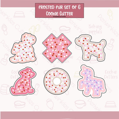 Frosted Fur Mini Set of 6 Cookie Cutter - Periwinkles Cutters Cookie Cutter