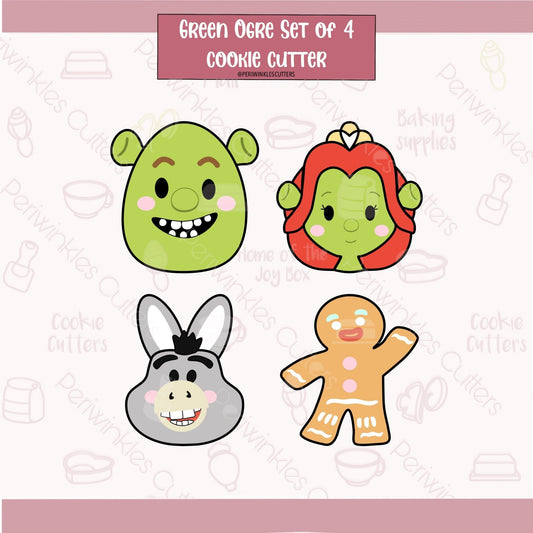 Green Ogre and Friends Set of 4 Cookie Cutter