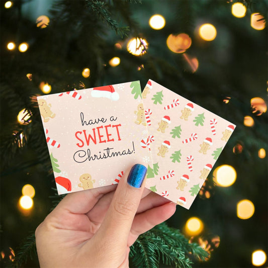 Have a Sweet Christmas PRE PRINTED - 25 Tags - Periwinkles Cutters Sticker