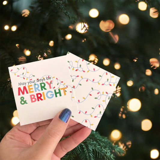 May your days be MERRY & BRIGHT PRE PRINTED - 25 Tags - Periwinkles Cutters Sticker