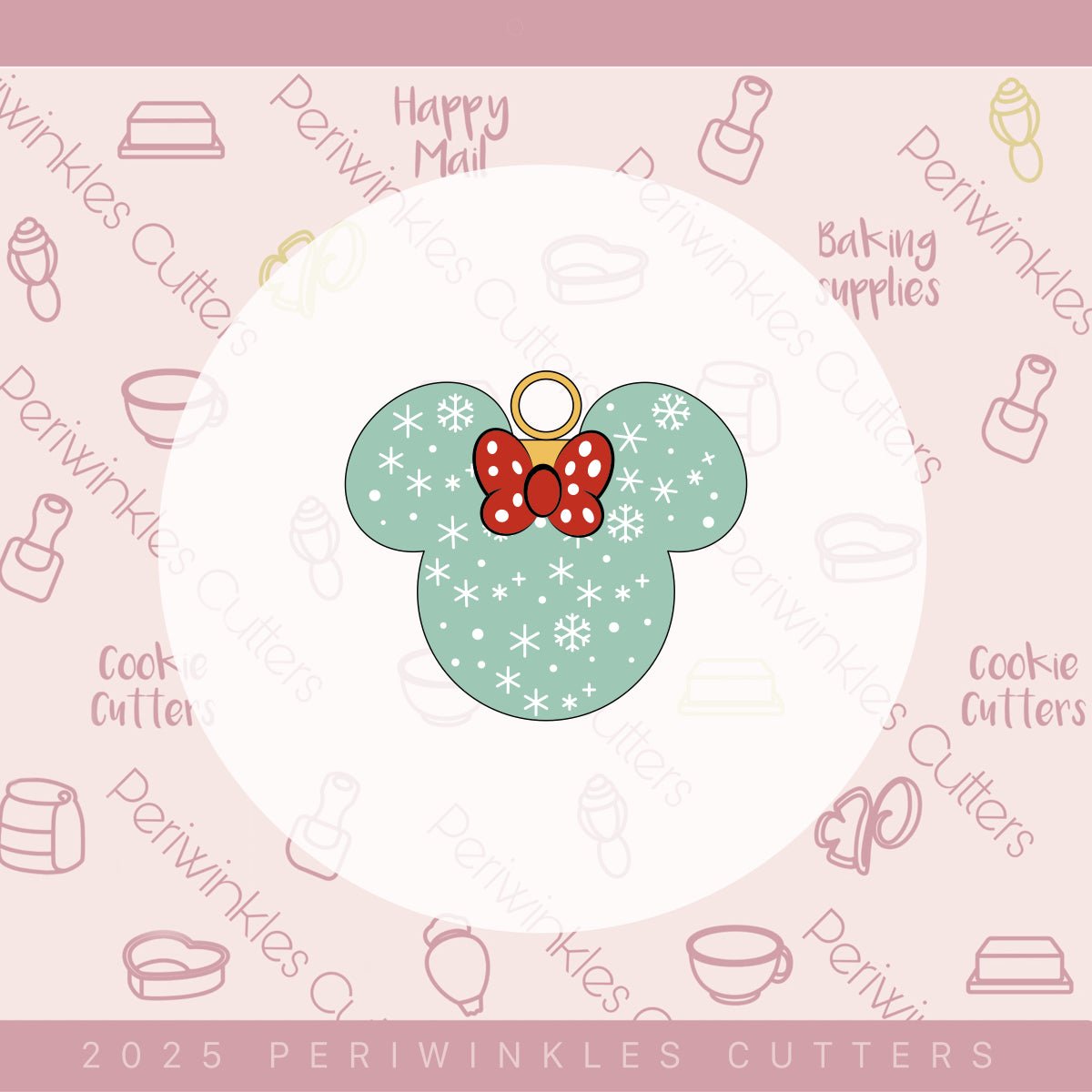 Mouse Christmas 2025 Set of 9 Cookie Cutter - Periwinkles Cutters Cookie Cutter