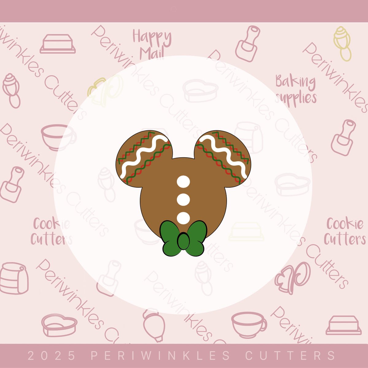 Mouse Christmas 2025 Set of 9 Cookie Cutter - Periwinkles Cutters Cookie Cutter