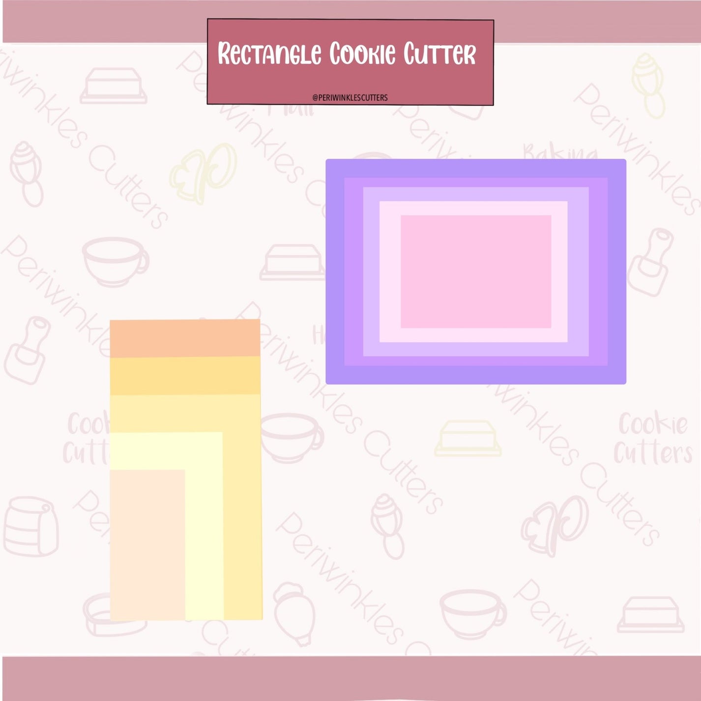 Rectangle Cookie Cutter - Periwinkles Cutters