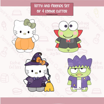 Spooky Kitty and Friends Set of 4 Cookie Cutter - Periwinkles Cutters Cookie Cutter