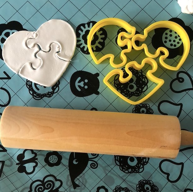 3 Piece Heart Puzzle Cookie Cutter - Periwinkles Cutters