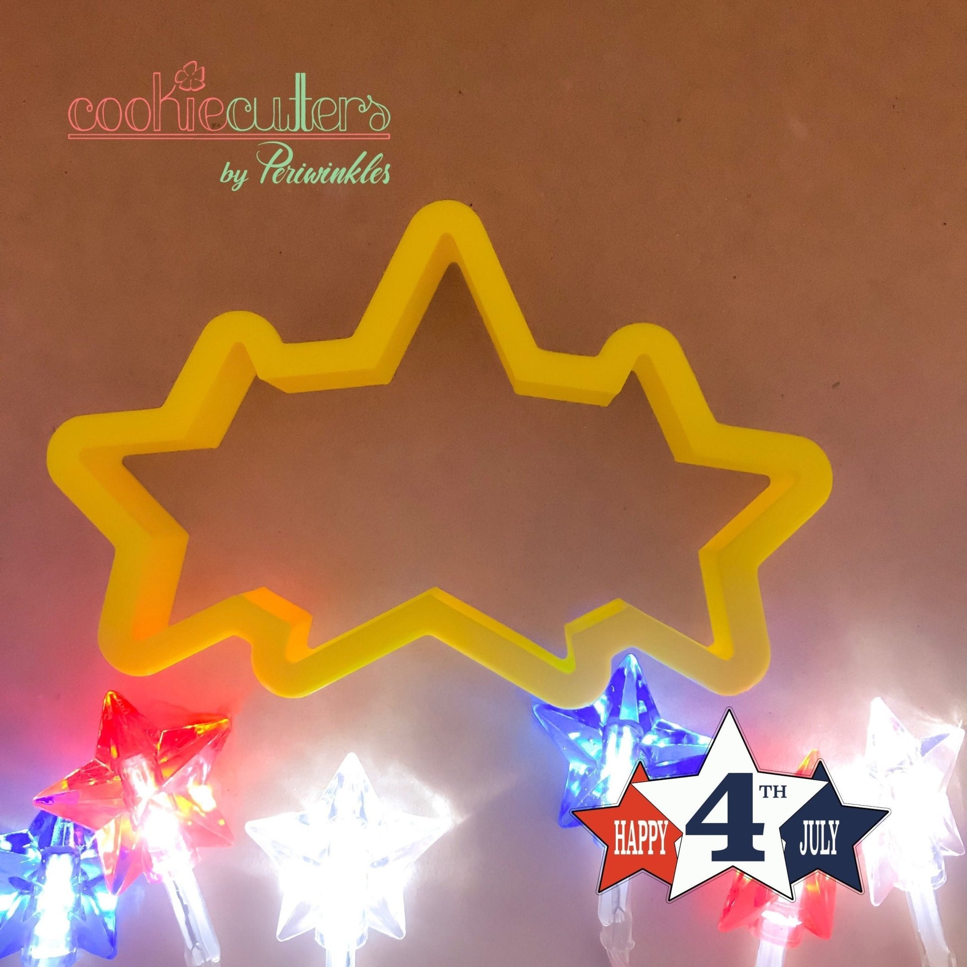 3 Stars Banner Cookie Cutter - Periwinkles Cutters