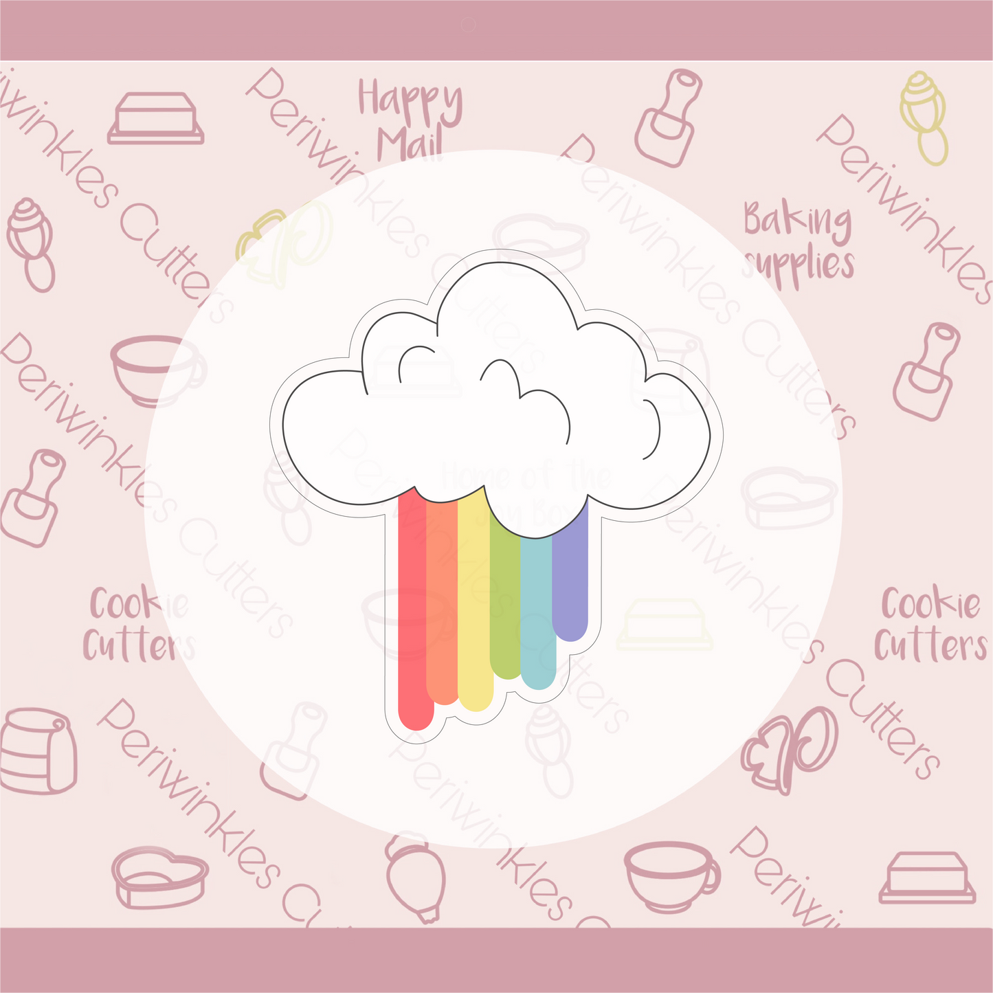 Rainbow Rain Cookie Cutter - Periwinkles Cookie Cutters 