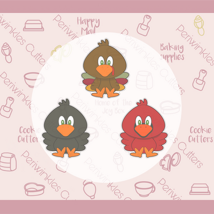 Turkey - Cardinal - Crow Bird Cookie Cutter - Periwinkles Cookie Cutters 