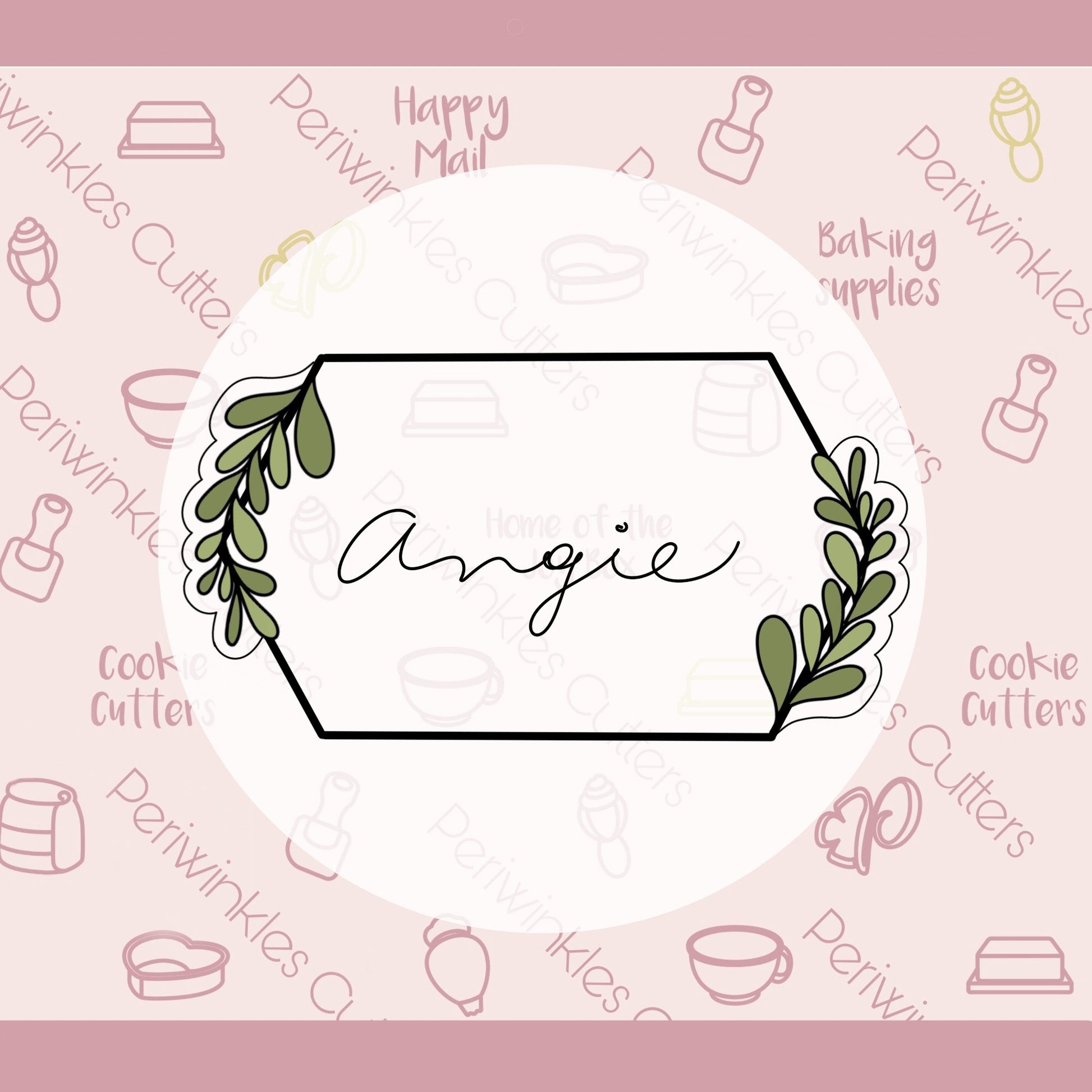 Angie Plaque Cookie Cutter - Periwinkles Cutters