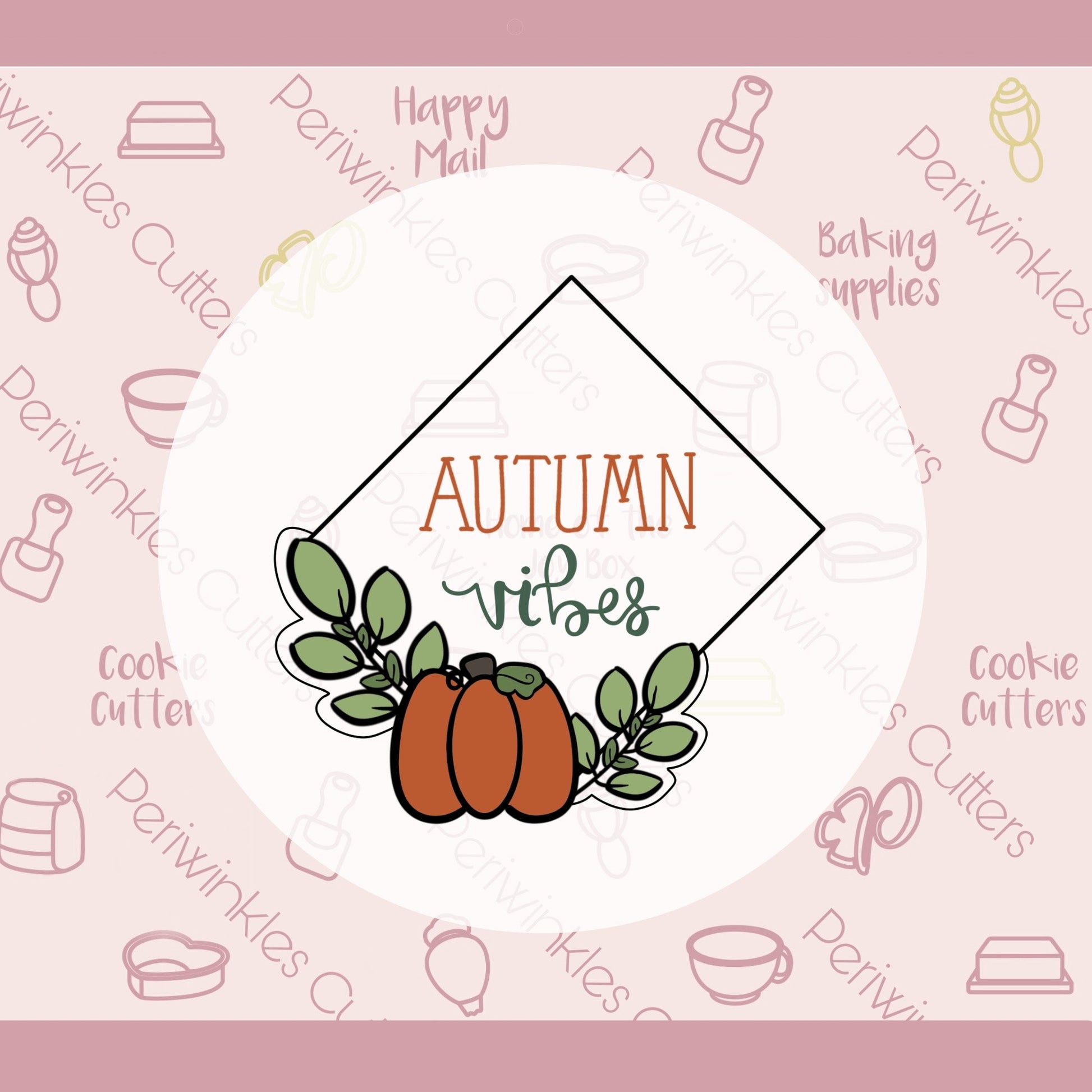 Autumn Vibes Frame Cookie Cutter - Periwinkles Cutters