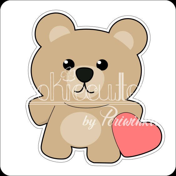 Bear Holding Heart Cookie Cutter - Periwinkles Cutters