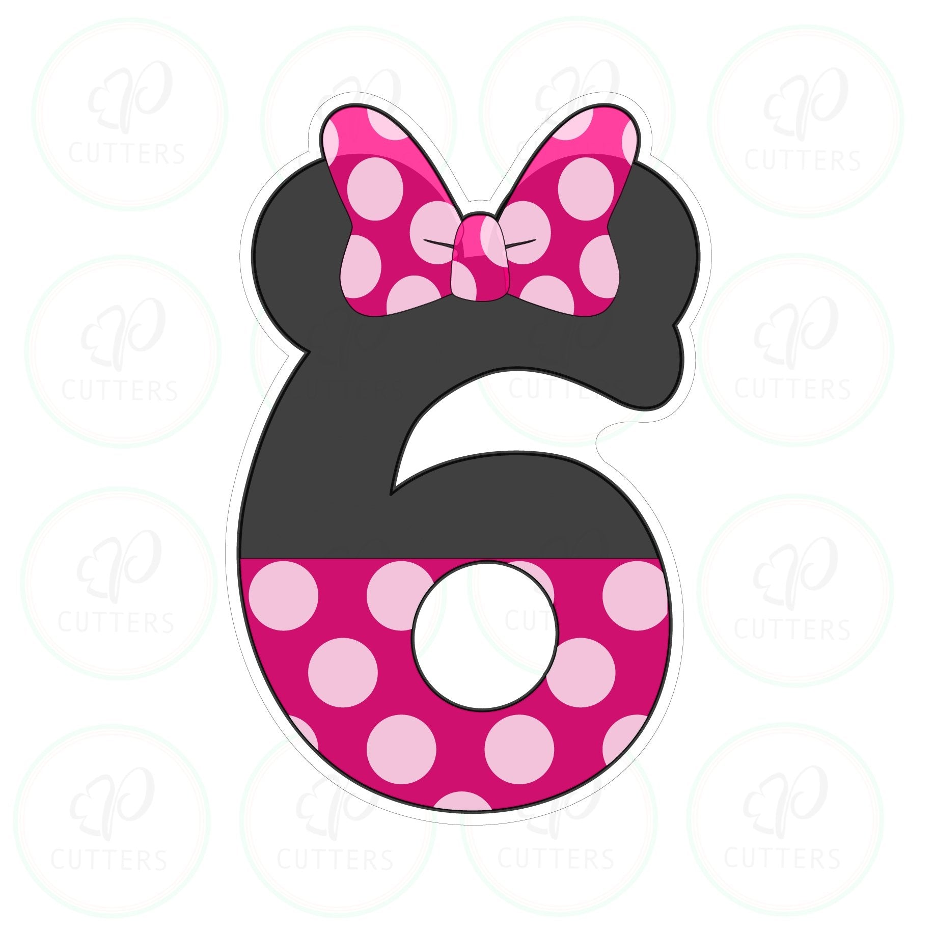 Bow Mouse Ears Numbers Cookie Cutter - Periwinkles Cutters