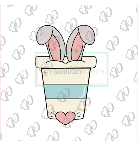 Bunny Coffee Latte Cup Cutter - Design by Sweet Sugar Crumbs - Periwinkles Cutters
