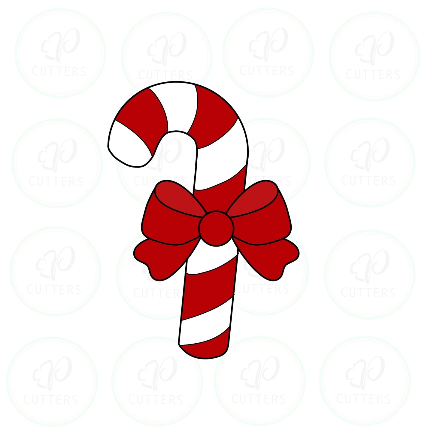 Candy Cane Single- Christmas Cutter - Narrow - Periwinkles Cutters
