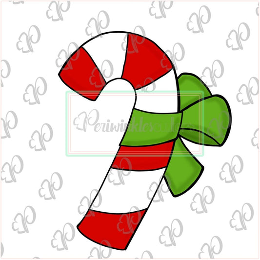 Candy Cane with Bow Cookie Cutter - Periwinkles Cutters