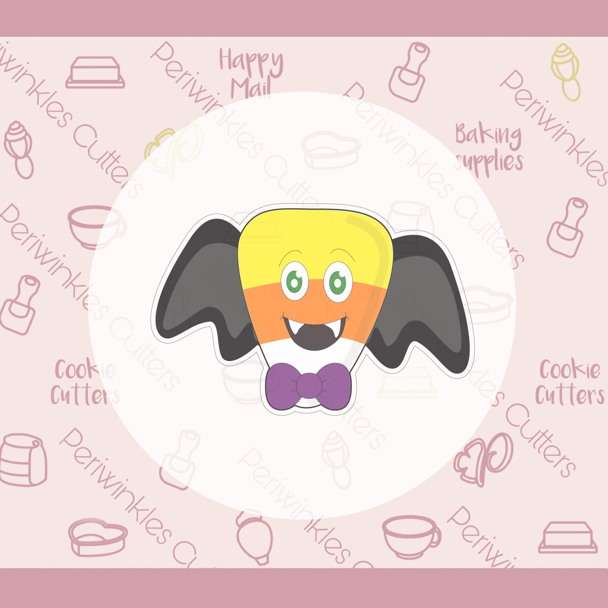 Candy Corn Bat Cookie Cutter - Periwinkles Cutters