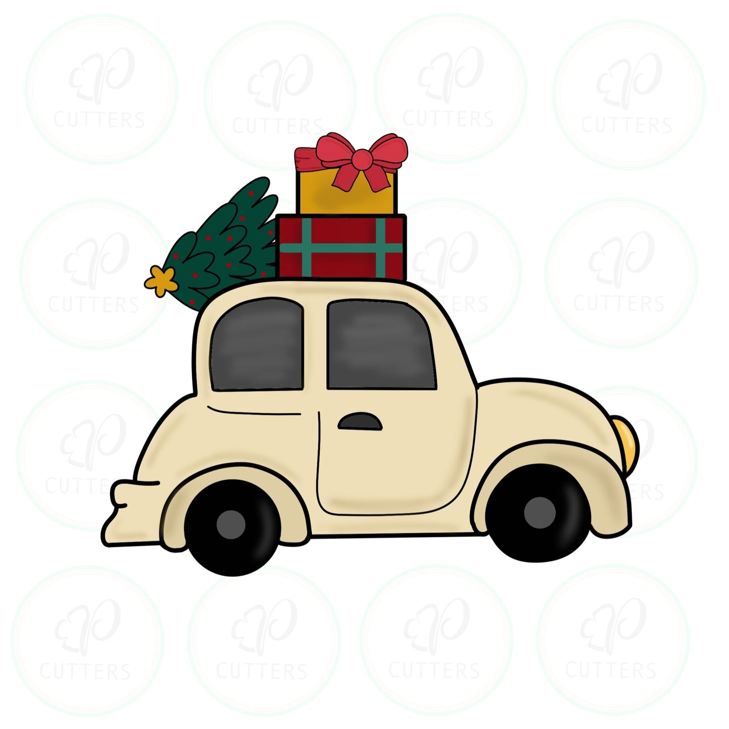 Car with Gifts and Tree Cookie Cutter - Periwinkles Cutters