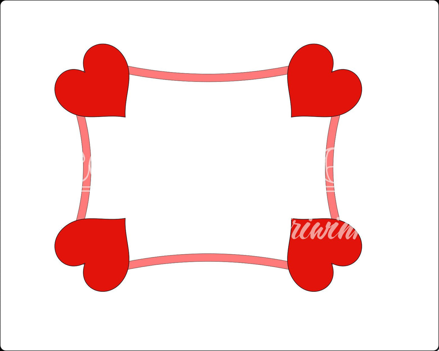 Card Hearts Frame Cookie Cutter - Periwinkles Cutters