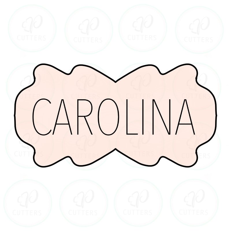 Carolina Plaque Cookie Cutter - Narrow - Periwinkles Cutters