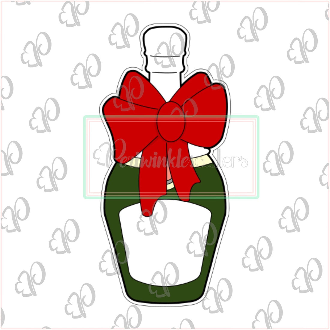 Champagne Bottle with Bow Cookie Cutter Periwinkles Cutters