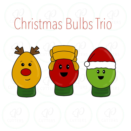 Christmas Bulbs Trio - Christmas Lights Cookie Cutter - Periwinkles Cutters