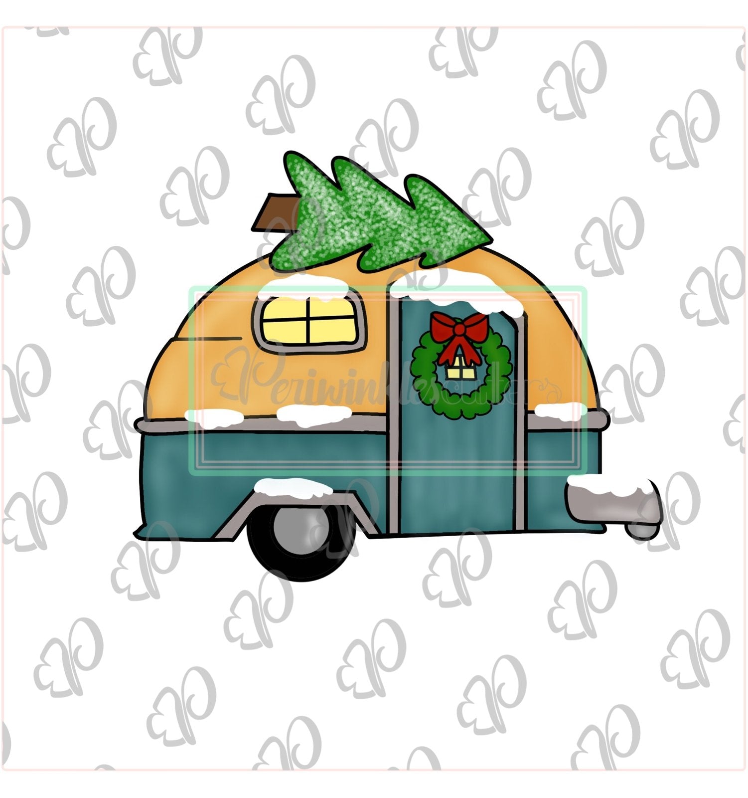 Christmas Camper with Tree Cookie Cutter - Periwinkles Cutters