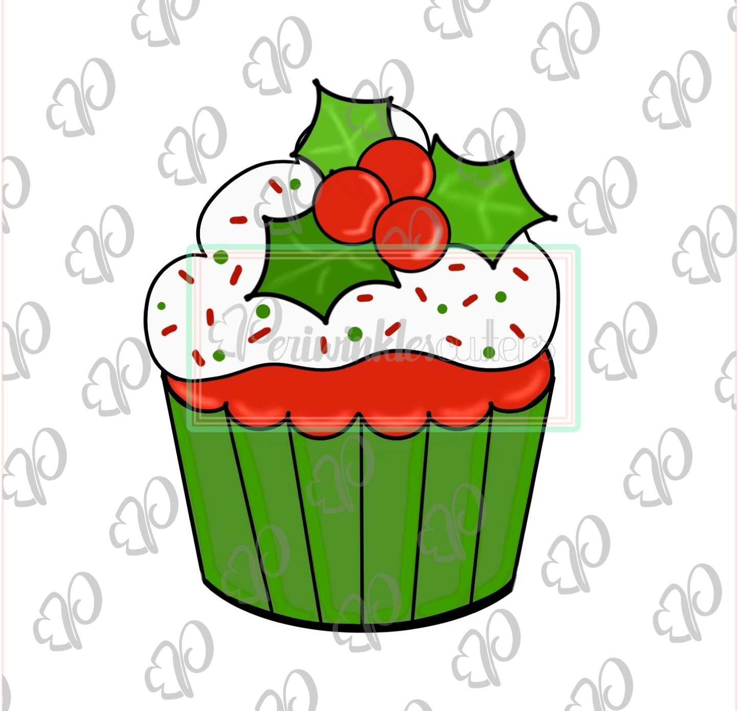 Christmas Cupcake Cookie Cutter - Periwinkles Cutters