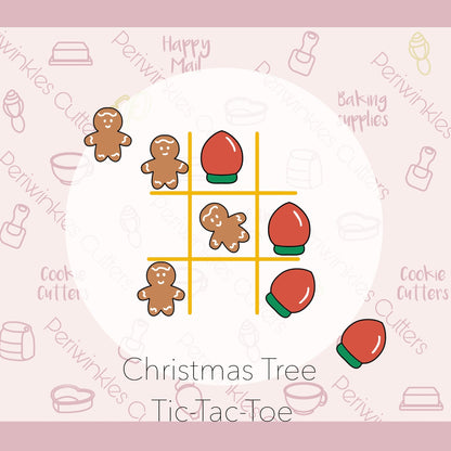 Christmas Tree Tic Tac Toe - Cookie Cutter - Periwinkles Cutters