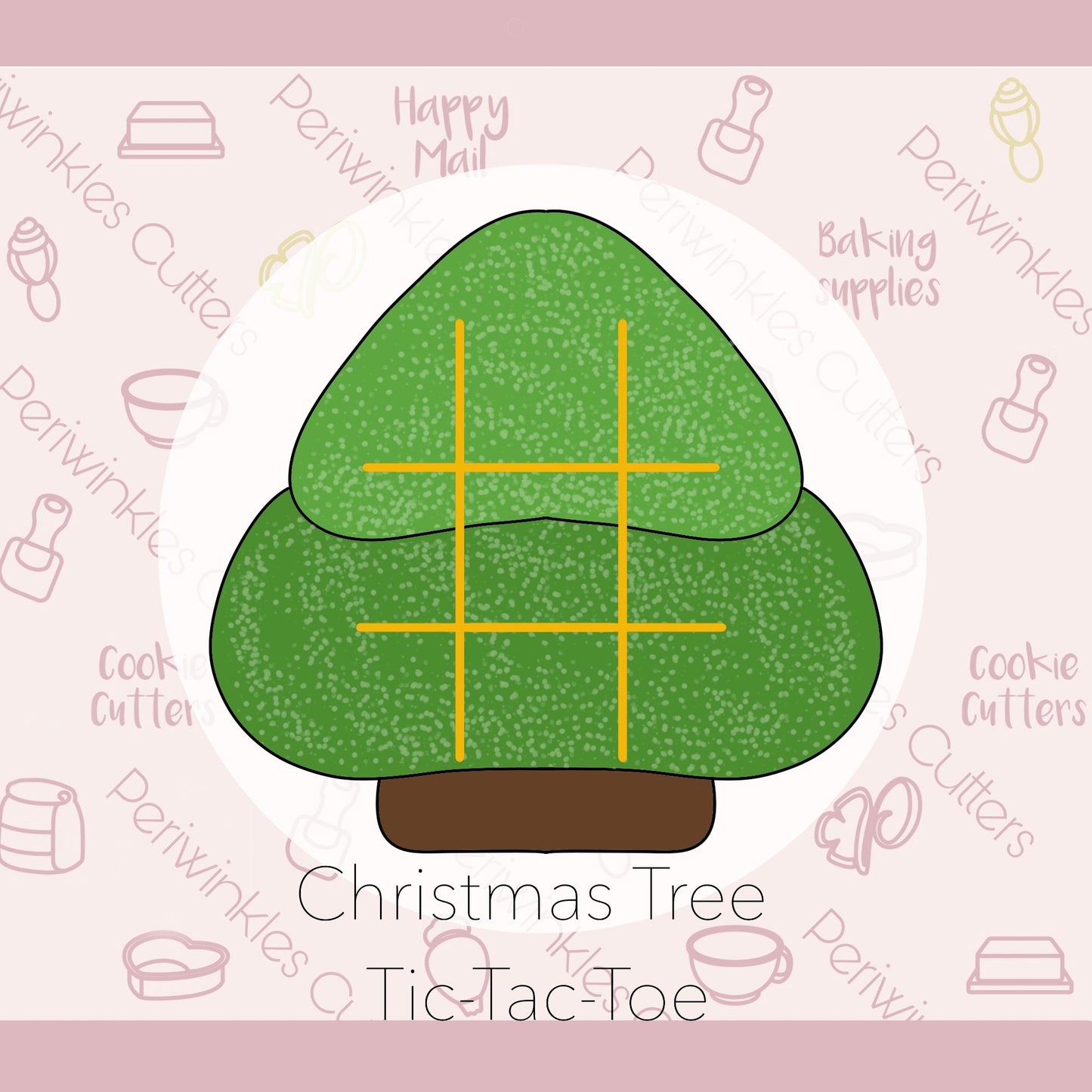 Christmas Tree Tic Tac Toe - Cookie Cutter - Periwinkles Cutters
