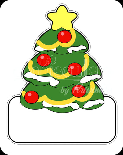 Christmas Tree with Banner Cookie Cutter - Periwinkles Cutters