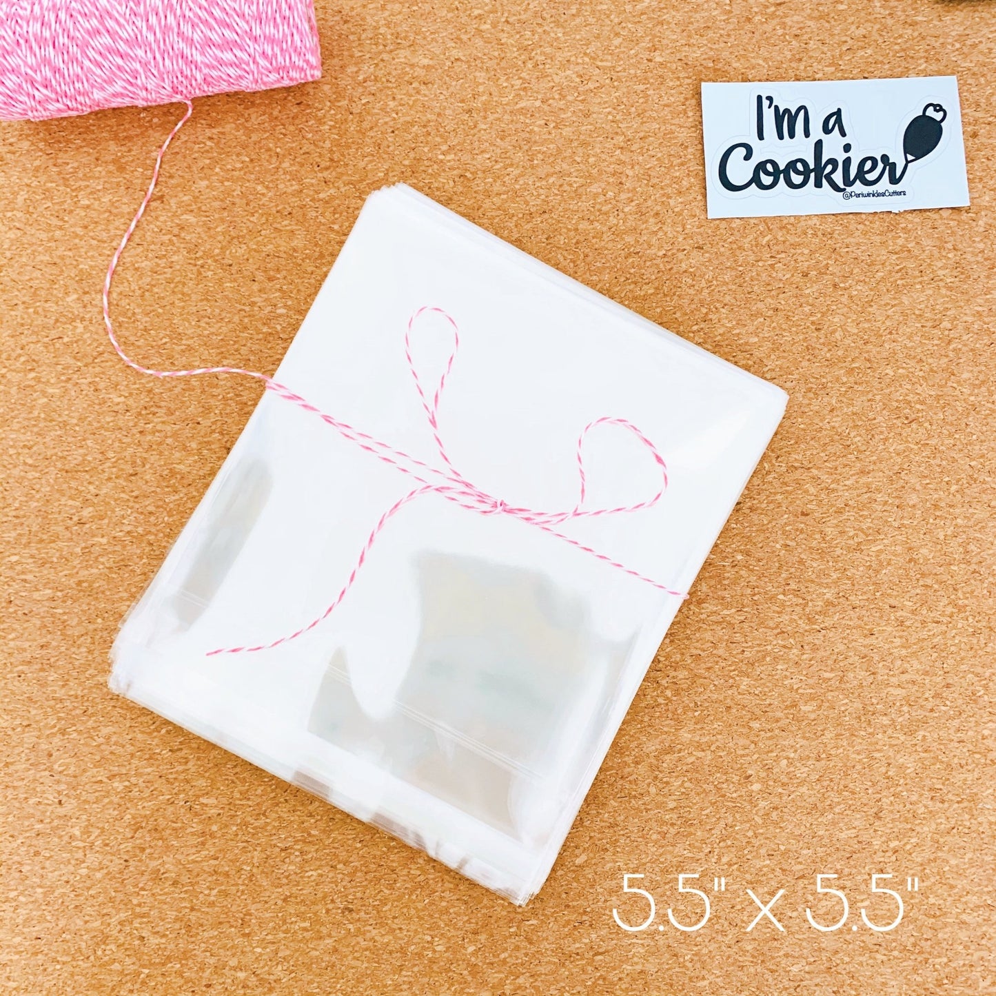 Clear Cellophane Cookie Bag - Periwinkles Cutters