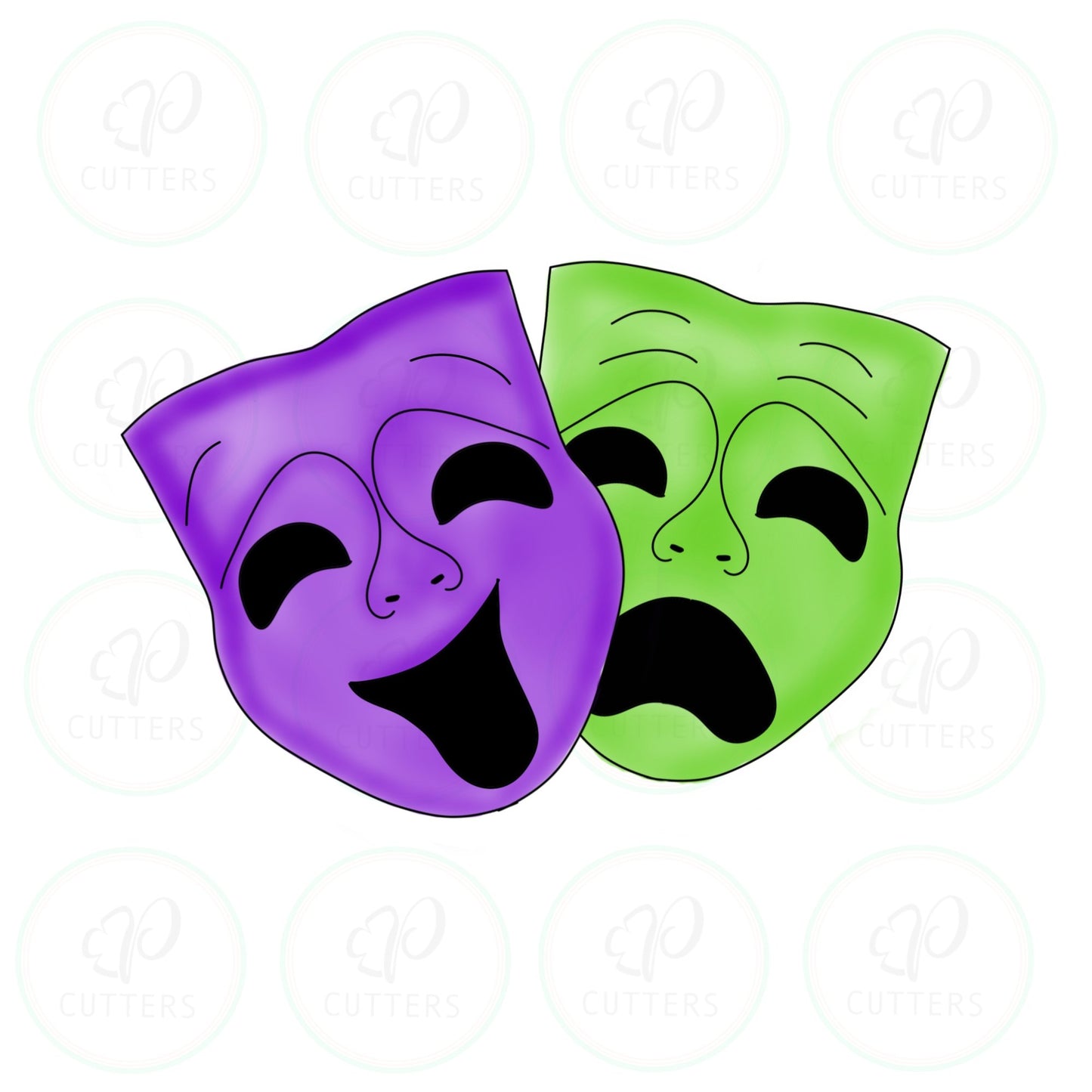 Comedy and Tragedy Mask Cookie Cutter - Periwinkles Cutters