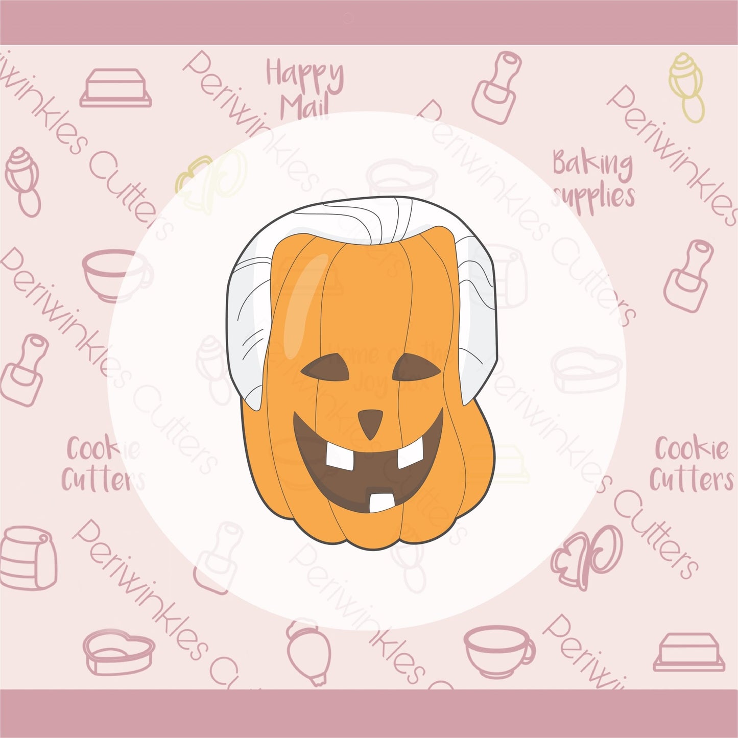 Cool White Hair Pumpkin Cookie Cutter - Periwinkles Cutters