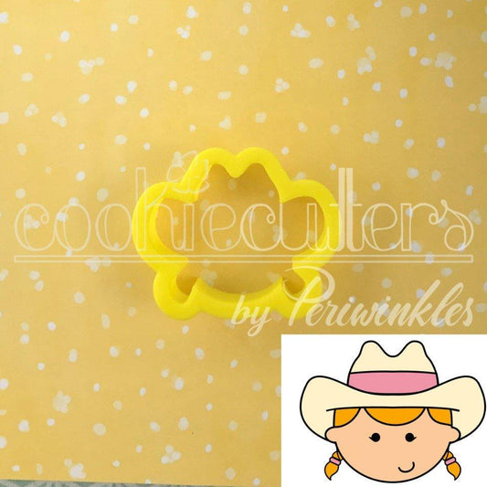Cowgirl Face Cookie Cutter - Periwinkles Cutters