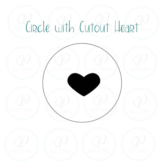 Cut out Heart Circle Cookie Cutter - Periwinkles Cutters